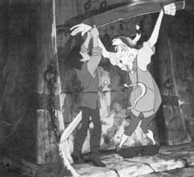 Taran Releasing Fflewddur Fflam in The Black Cauldron
