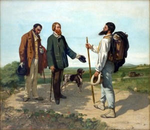 Bounjour, Monsieur Courbet by Gustave Courbet